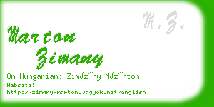 marton zimany business card